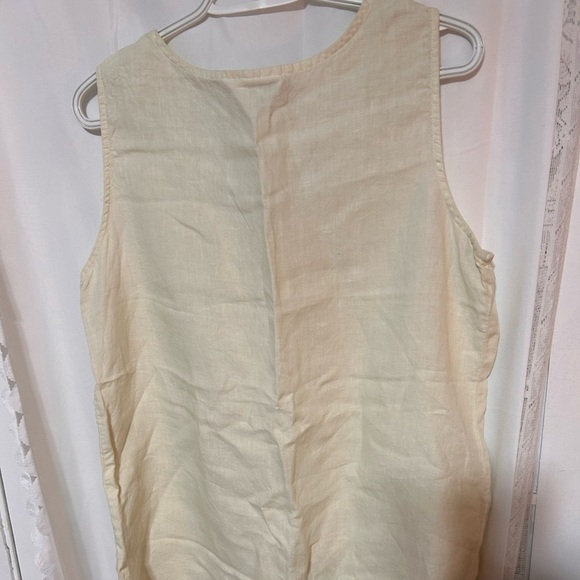 Click xl- Elegant Creamy yellow linen Sleeveless Tank Top- new or like new - Picture 8 of 8